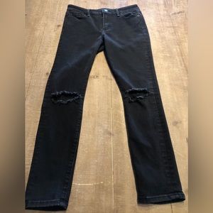 Abercrombie & Fitch Black Distressed Wash Jeans Harper Super Skinny Size 27/4s